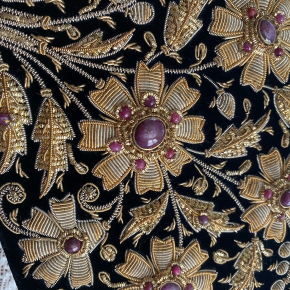 Vintage bejeweled double sided evening clutch black sparkle - Picture 3 of 9